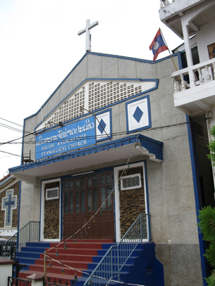 A Protestant church in Vientiane.