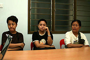 Tin Tin Khaing, Aye Aye Aung and Myint Myint Khaing. RFA/Kyaw Min Htun