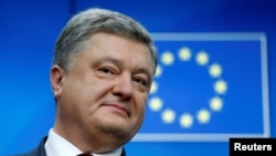 Ukrainian President Petro Poroshenko at an EU-Ukraine summit in Brussels on November 24