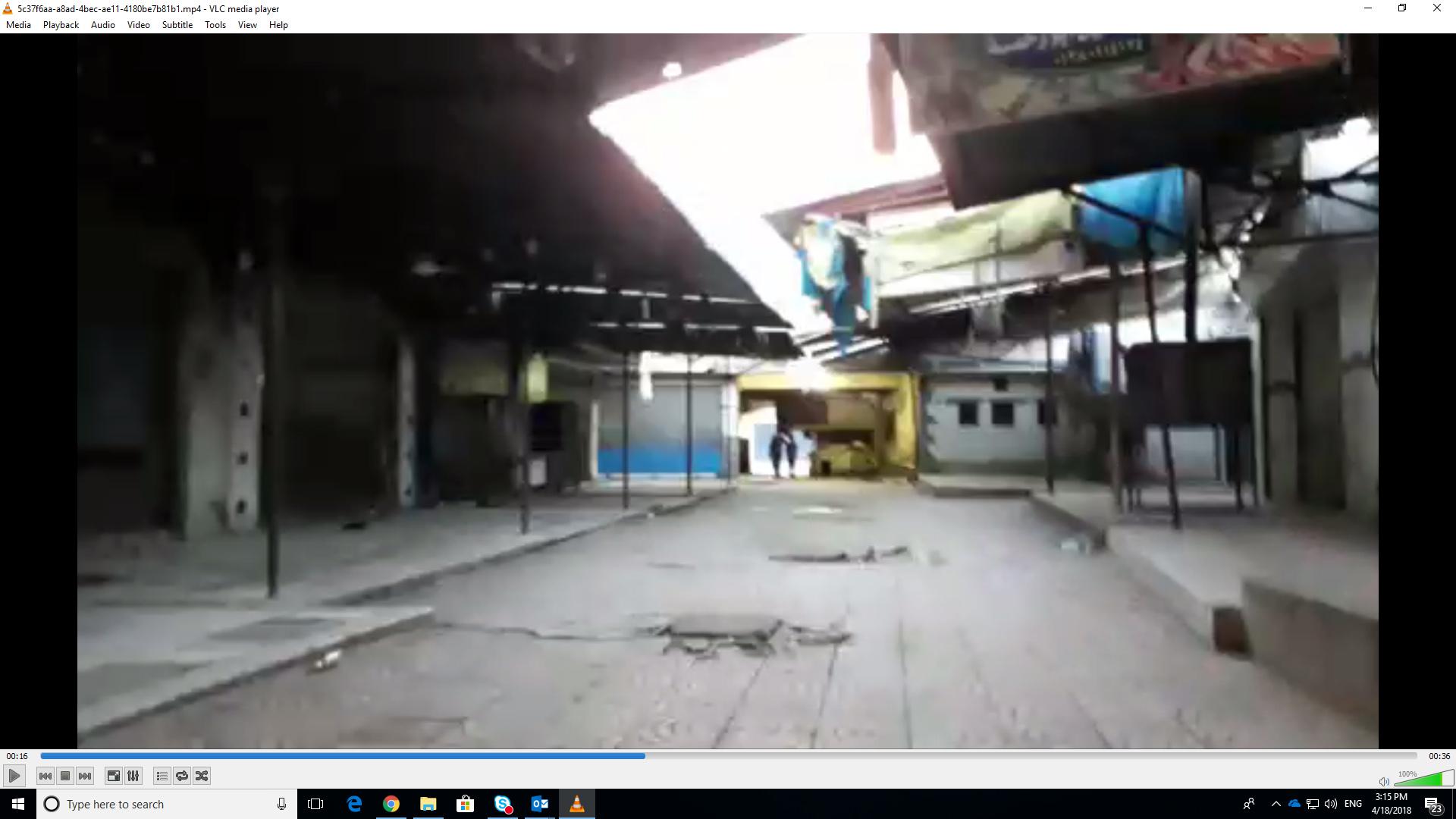 Still image from a video provided to Human Rights Watch by a Sinai activist and recorded on February 24, showing completely shut markets in al-Arish. Some food delivered more recently allowed markets to partially re-open.