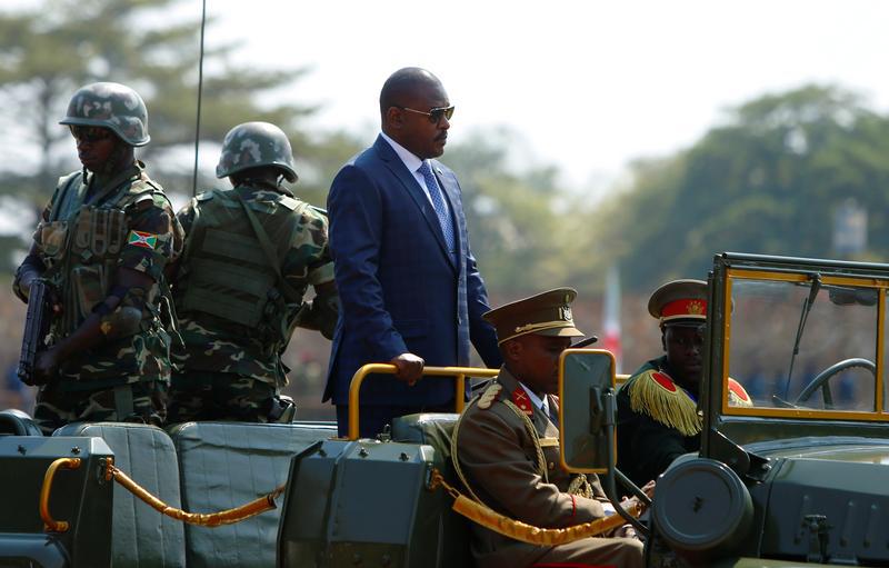 Burundi's President Pierre Nkurunziza arrives for celebrations to mark Burundi's 55th independence anniversary at the Prince Louis Rwagasore stadium in Bujumbura, Burundi, July 1, 2017.