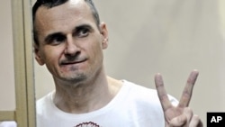 Ukrainian film director Oleh Sentsov in a Russian court in 2015.