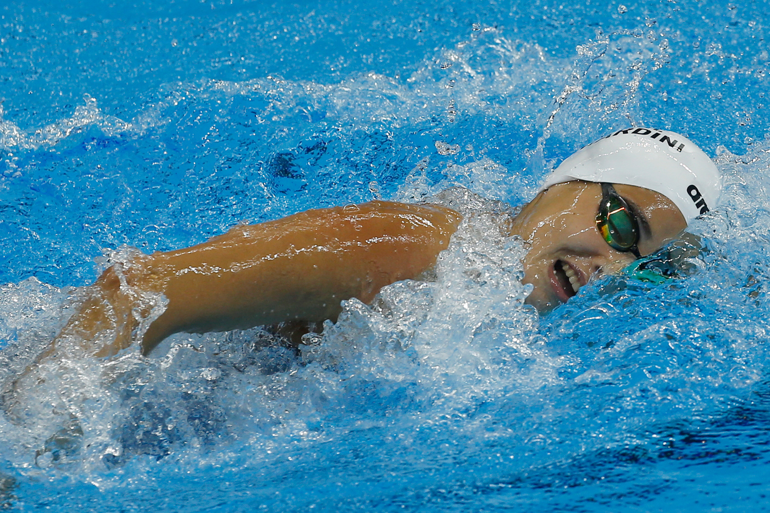 Brazil. Syrian refugee, Yusra Mardini, competes in the 100m freestyle race at Rio 2016