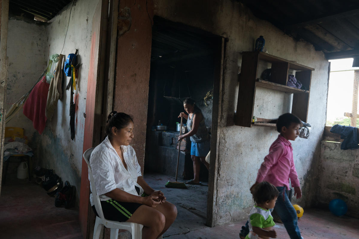 Colombia. Members of the Awá Mayasquer settlement next to Villagarzón