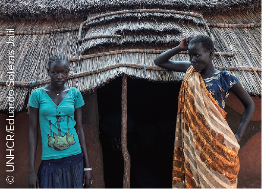 Unaccompanied South Sudanese children, Nyakoang (left) and Nyamach (right).