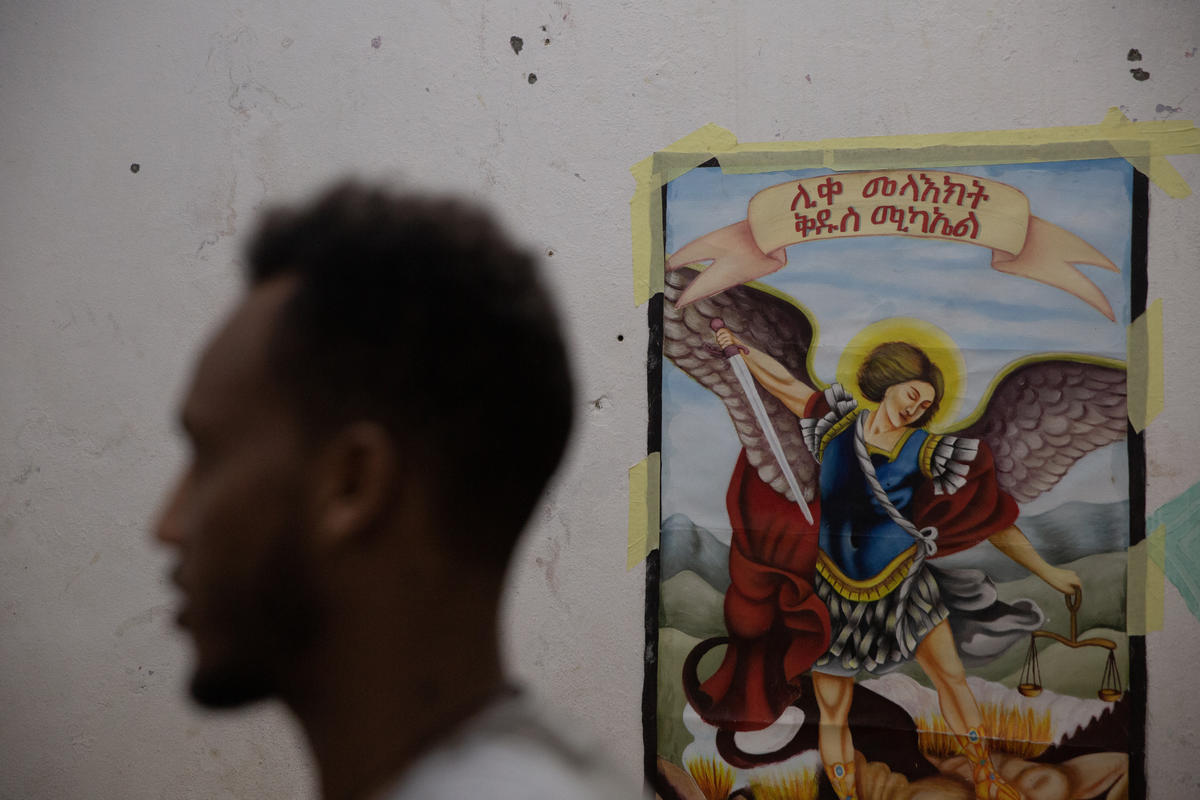 Libya. Art provides comfort and hope for Eritrean refugee