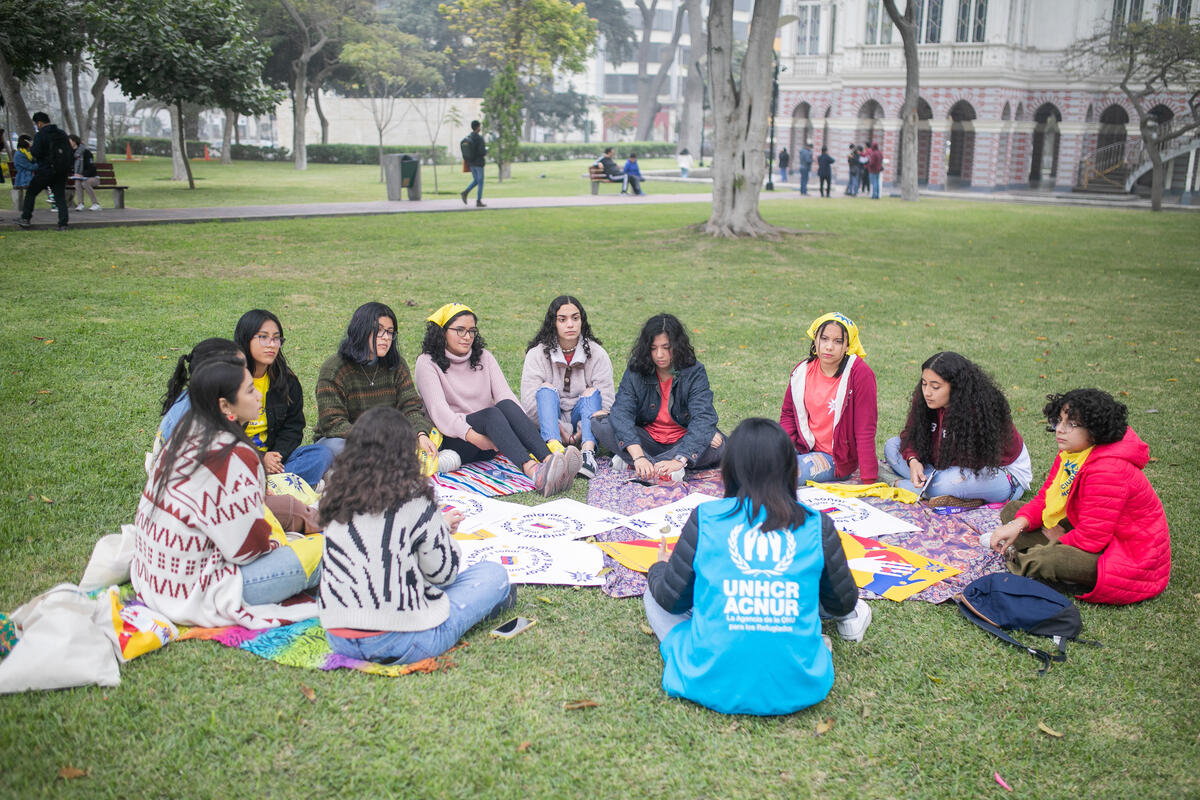 Peru. Young Venezuelan and Peruvian girls, participants of Chamas en Acción (Girls in Action)