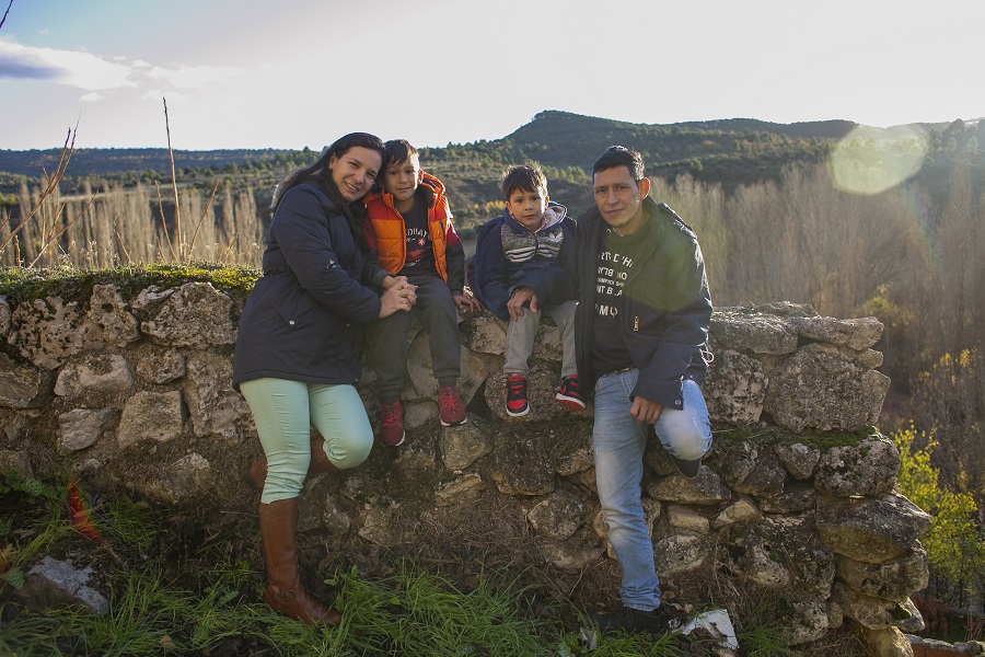 Retrato familiar de la familia Márquez en Pareja, Guadalajara.