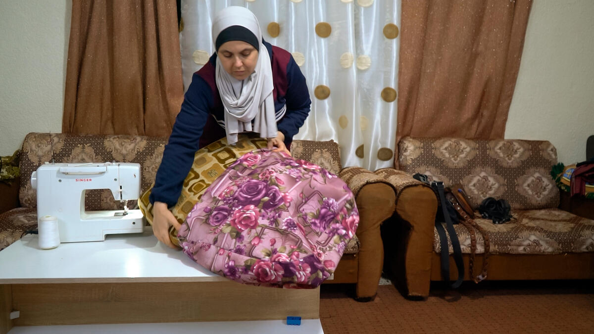 Jordan. Syrian refugee uses crafting skills to support family